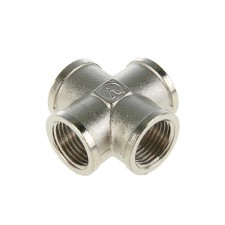 Крестовина Valtec, 1/2", внутренняя резьба, никелированная латунь
