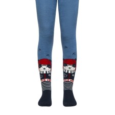 Children's tights with drawings CONTE KIDS Sof-Tiki, height 92-98 cm, color light jeans