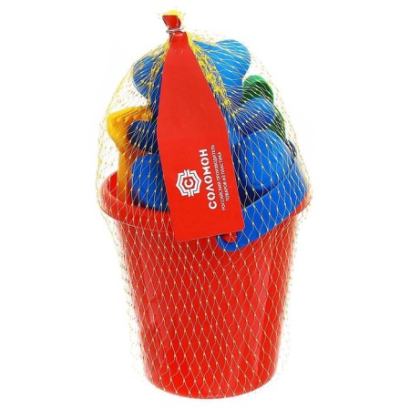 Set for playing in sand No. 1: Blide, 4 molds for sand, rakes, spatula, mix-10