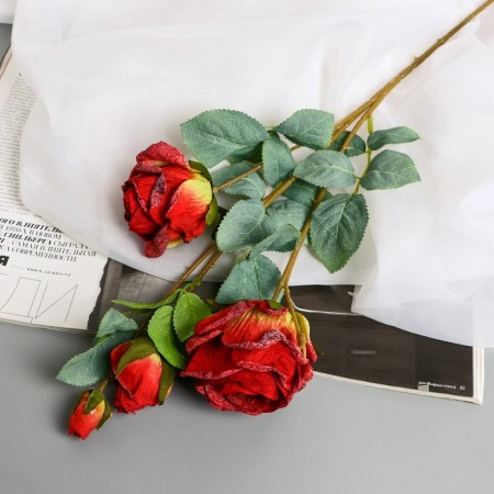 Artificial flowers "Rosa Solmus" D-7.5 cm 64 cm, red