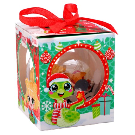 New Year's ball "Surprise toy", on a tape, with a doll-6