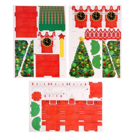 Designer 3D "Spasskaya Tower", 29 details, with a garland, New Year-4