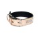 The collar is two-layer leather with rhinestones, width 2.5 cm, Osh 29-39 cm, pink