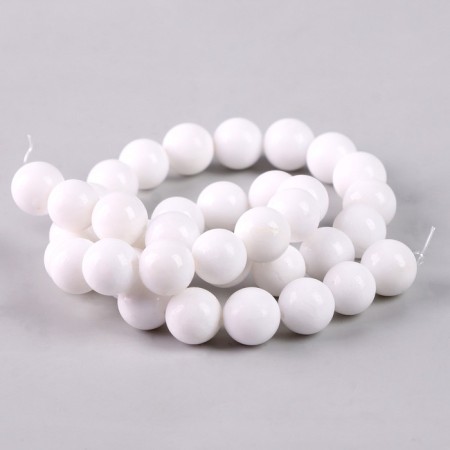 Beads made of natural stone "White Agat" set 36 pcs., Size 1 pc. - 10 mm-2
