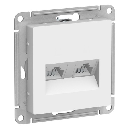 SETLASDESIGN outlet, double, computer, RJ45+RJ45, cat. 5E, mechanism, white-1