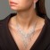 Set 2 objects: earrings, necklace “Sparks” rain, white color in silver, 30 cm