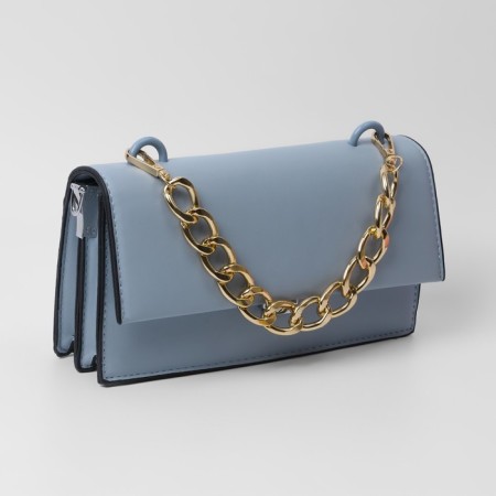 A chain for a bag, with carbines, metal, flat, 29 × 19 mm, 30 cm, gold color-2