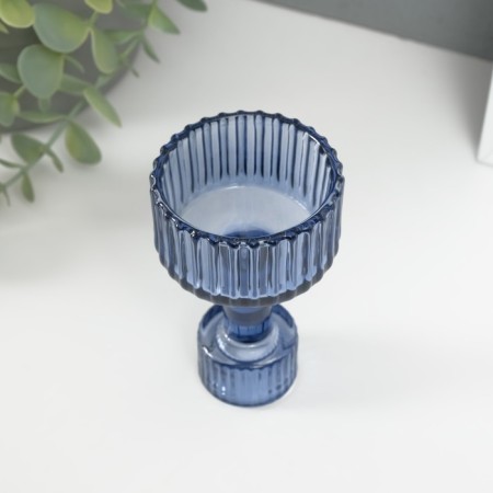 Glass of glass per 1 candle "Cup" blue d = 2.5 cm 6x6x10 cm-3