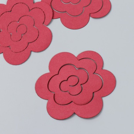 The workpiece of Foamiran "Flower Curly" 10x9.5 cm set 5 pcs. Burgundy-2