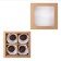 Folding box for 4 sweets with a window, craft, 12.6 x 12.6 x 3.5 cm