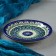 Plate of the Rishtan ceramics "Flowers", blue, flat, 15 cm, mix