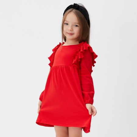 Baby dress with ruffles KAFTAN Size 28 (86-92 cm) red