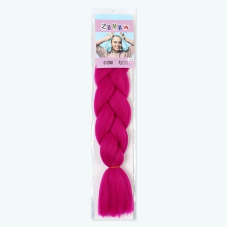 Zumba Kanecalon is monophonic, corrugated, 60 cm, 100 g, fuchsia color (#ay18)-7