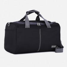 Sports bag with lightning, 2 outer pockets, long belt, black color