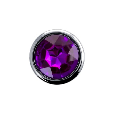Anal traffic jam, metal, silver, with crystal, purple color, 9.5 cm, D 3.5 cm, 130 g-3