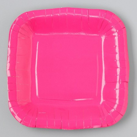 Disposable plate of square paper "pink", square, 16.5x16.5 cm-1