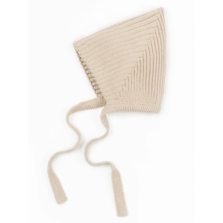 Hat on the ties Children's Amarobaby Pure Love Elf, size 44-46 cm, beige color-7