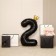 Foil ball 40 "" Number 2 with the crown ", the color is black