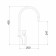 Fashun A4081-8 kitchen mixer, single-leaf, flexible spout, brass, white, chrome