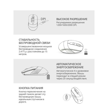 Keyboard + Mouse A4Tech FSTYLER FG1010 CLAV: White/Gray Mouse: White/Gray USB wireless M 10046-4