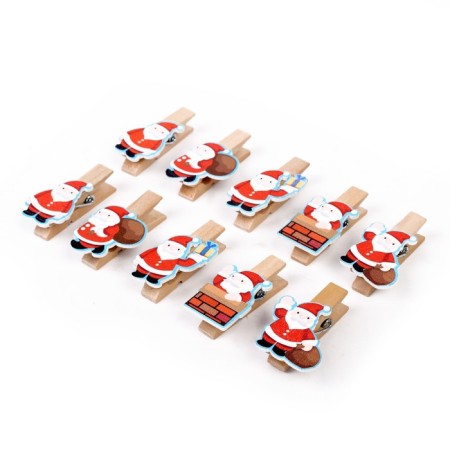 Set of decorative clothespins "Santa Claus" set 10 pcs.-4