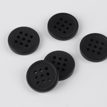 A set of buttons, 9 punctures, d = 18 mm, 10 pcs, black color