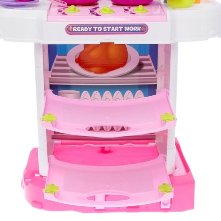Game module in a suitcase on wheels 3 in 1: stove, kitchen, suitcase, 43 items-2