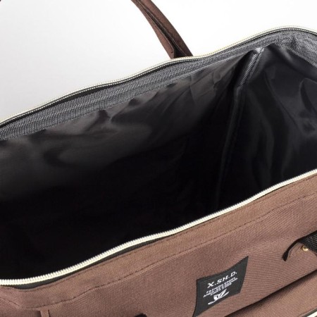 Bag-rug 2 in 1 on wheels 18 ”, lightning department, outer pocket, brown color-10