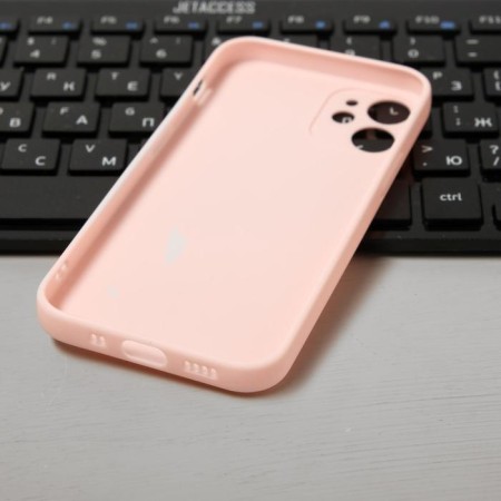 Luazon cover for the iPhone 12 Mini, Soft-Touch silicone, pink-2
