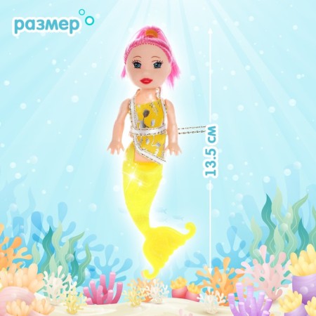 Nelly mermaid doll with baby and accessories, mix-2