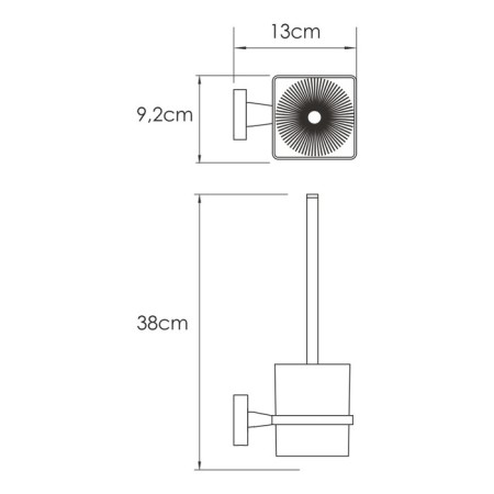 Suspended toilet brush Rhin K-8727, silver-1
