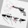 Black-red tattoo on the body "knife and gun" 6x6 cm