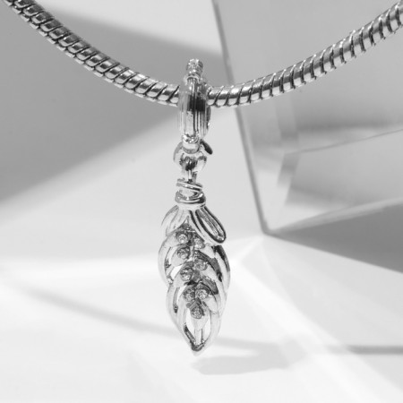 Suspension "Firebird", white color in silver-1