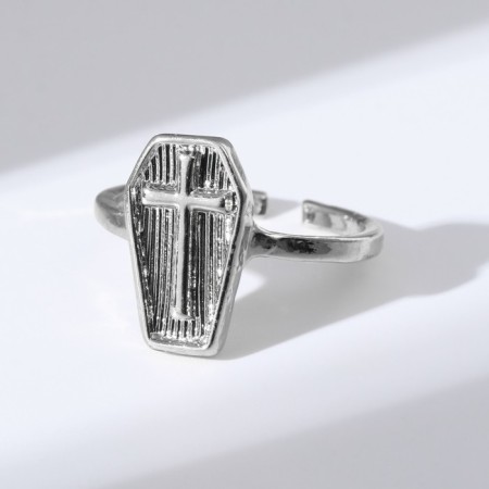Ring "mood" cross, the color is silver, dimensionless