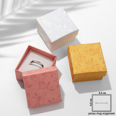 Gift box for earrings/ring "Chamomile", 5 × 5, color mix