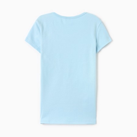T-shirt female o-shaped neckline, color light blue, size 46-3
