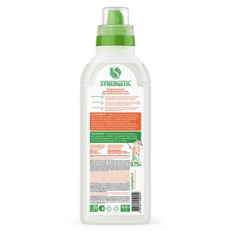 Synergetic liquid for washing, gel, for multi -colored tissues, hypoallergenic, 750 ml-10