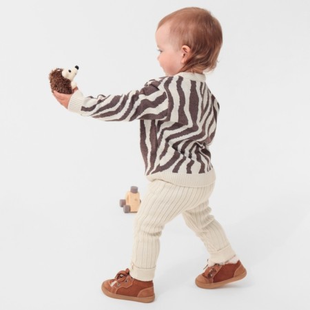 Knitted crumb suit I zebra growth 74-80 cm, milk-4