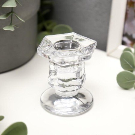 Glass of glass for 1 candle "Juno", transparent 6x5x4.5 cm-1