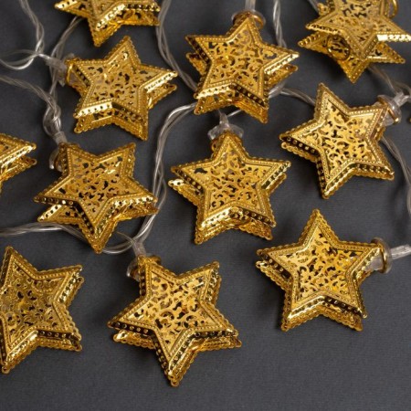 Garland “thread” 4 m with nozzles “stars”, ip20, transparent thread, 20 LED, glow warm white, 8 modes, 220 V-1