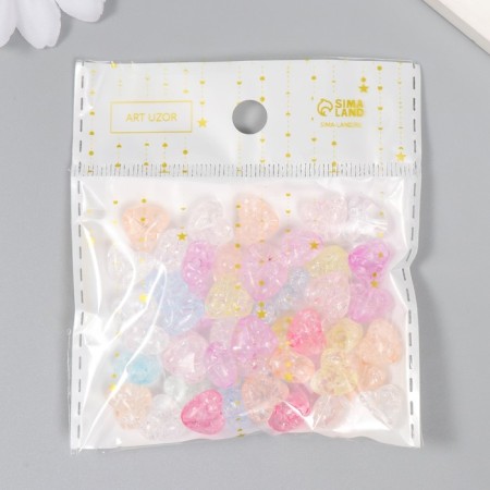 Beads for creativity plastic "heart broken glass" set 20 g 0.6x1x1 cm-4