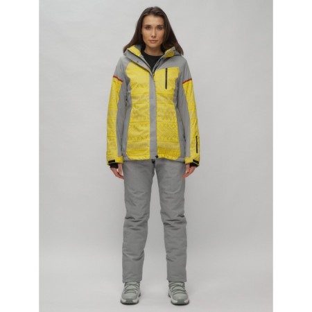 Ski jacket female winter, size 52, yellow color-14