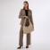 Shopper bag, outer pocket, beige color