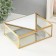 Casket glass, leatherette with a metal frame "Triangle" white 18.8x14.7x6.6 cm