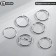 Piercing in the nose "ring" classic, d = 10 mm, set 6 pcs., Color silver