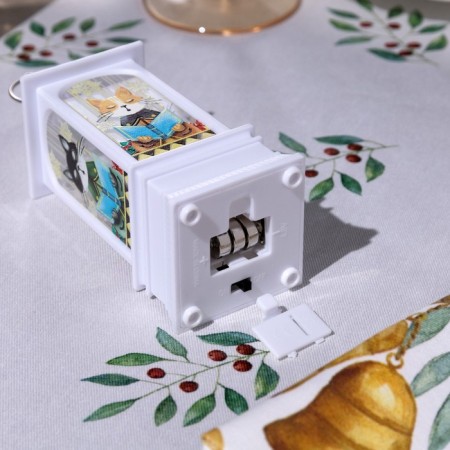 LED figure "White Lantern with cats" 5 × 12 × 5 cm, plastic, batteries AG13x3, glow warm white-2