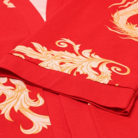 Female set (robe/top/pants), red color, size 48-10