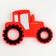 Silicone teether for teeth "Tractor", the color of red