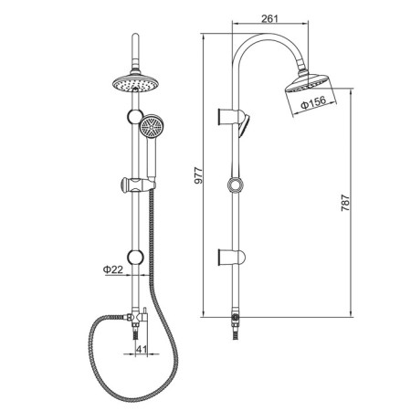 Shower stroke Accoona a8399, tropical shower, chrome-6