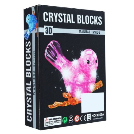 3D puzzle crystalline “bird”, 50 parts, light effects, works on batteries, mix-1